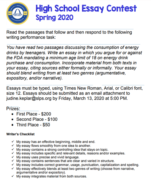 High School Essay Contest 